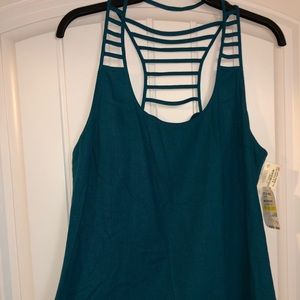 Loeffler Randall teal colored, sleeveless, shell.